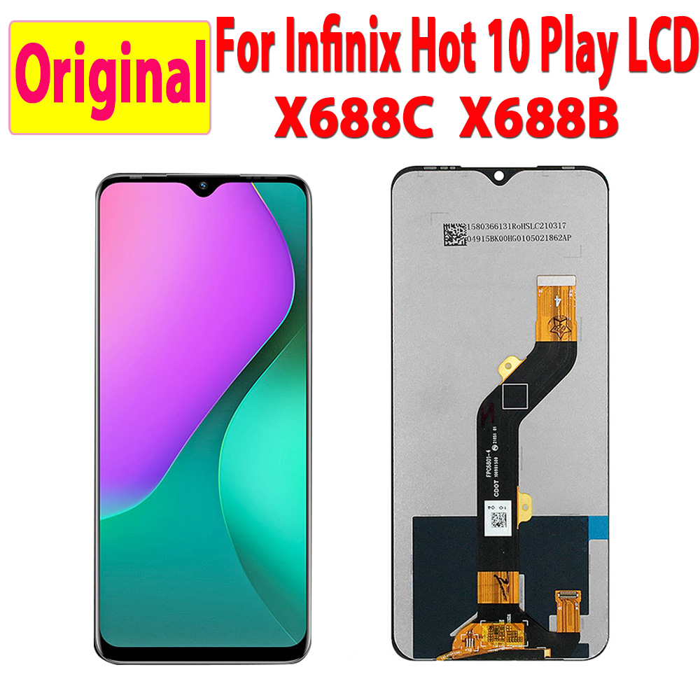 6.82 &Infinix Hot 10 용 LCD 디스플레이 화면 터치 패널 디지타이저 Infinix Hot10 용 Play X688 x688D X688C X688B 디스플레이